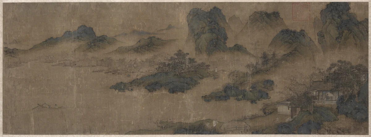 Visiting an Old Friend in the Spring Mountains by Sheng Mou, painting, 1330-1369