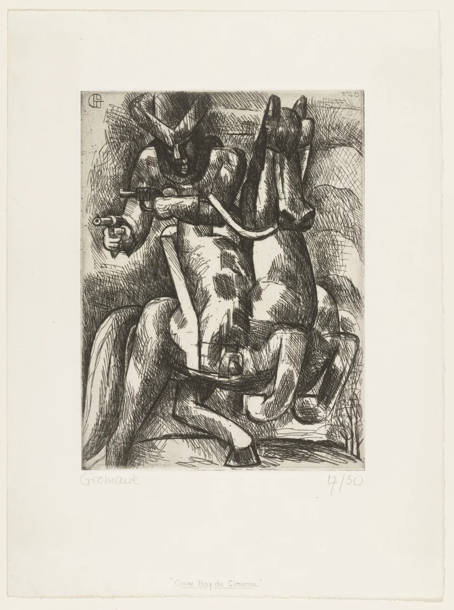 Cow Boy de Cinéma by Marcel Gromaire, print, 1924