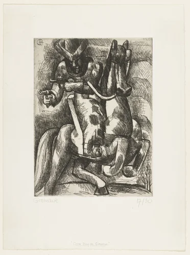 Cow Boy de Cinéma by Marcel Gromaire, print, 1924