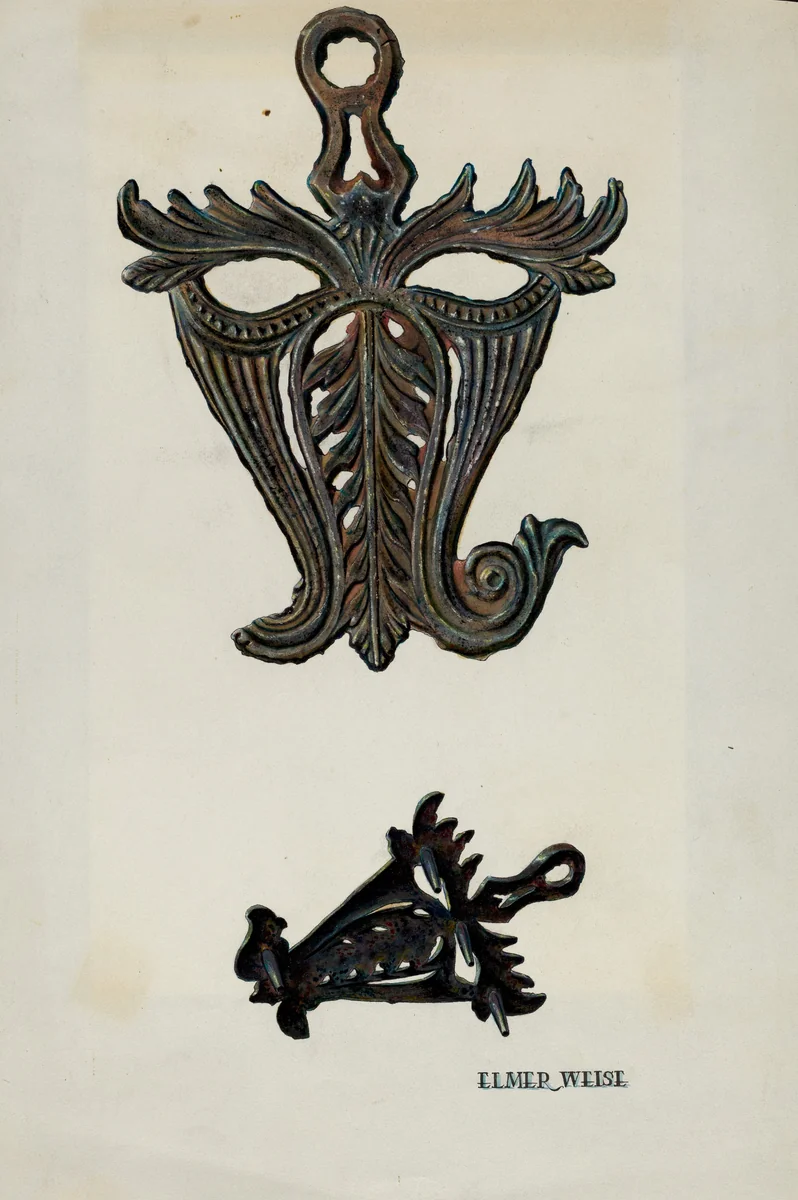 Flat Iron Stand by Elmer Weise, index of american design, 1938