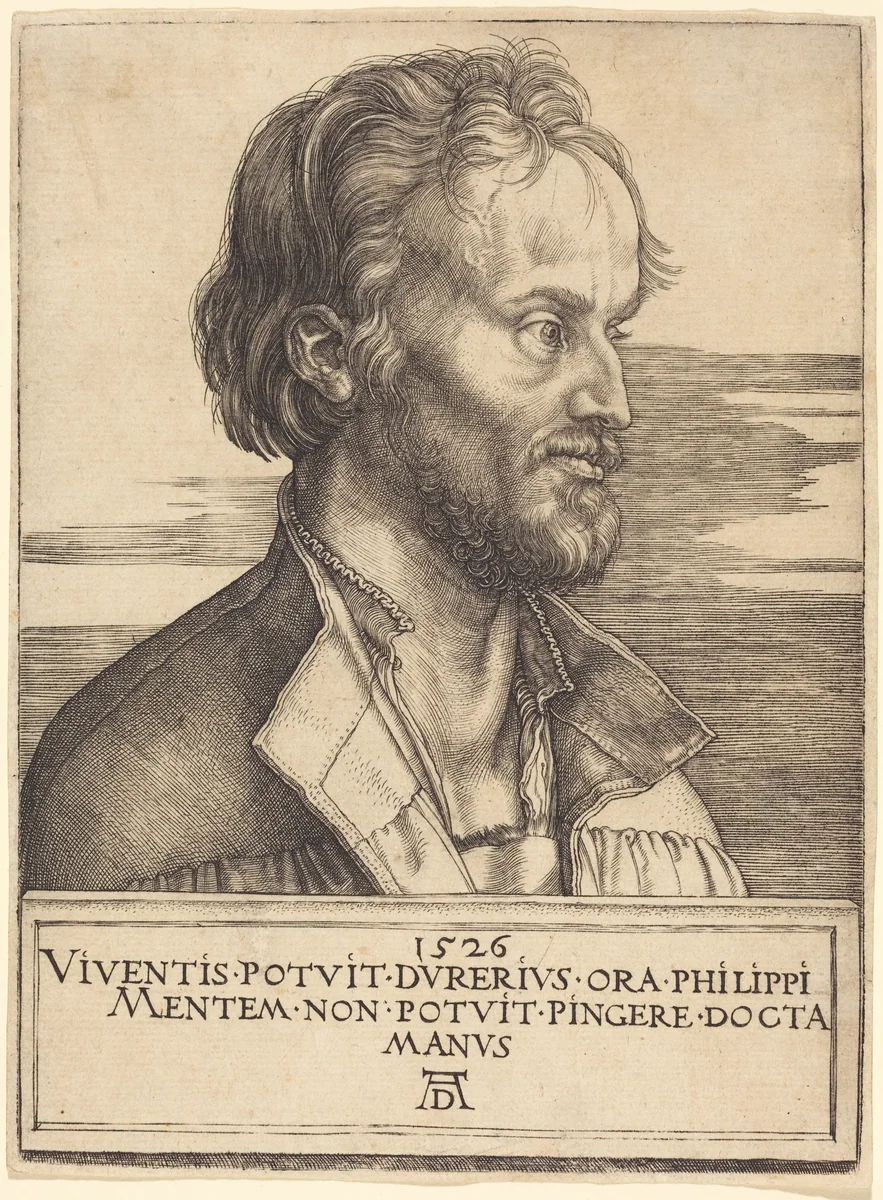 Philip Melanchthon by Albrecht Dürer, print, 1526