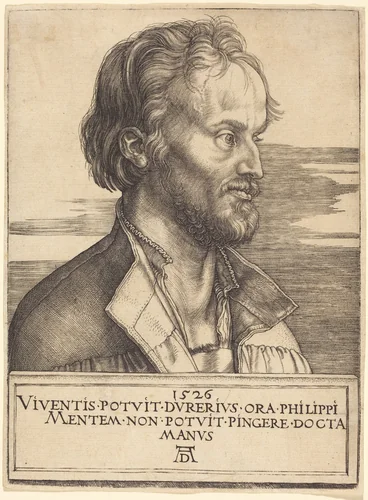 Philip Melanchthon by Albrecht Dürer, print, 1526
