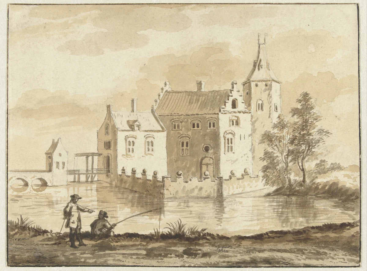Het huis Munniekenhof bij het dorp Grijpskerk in Walcheren by Abraham Rademaker, drawing, 1685-1735