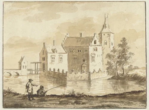 Het huis Munniekenhof bij het dorp Grijpskerk in Walcheren by Abraham Rademaker, drawing, 1685-1735