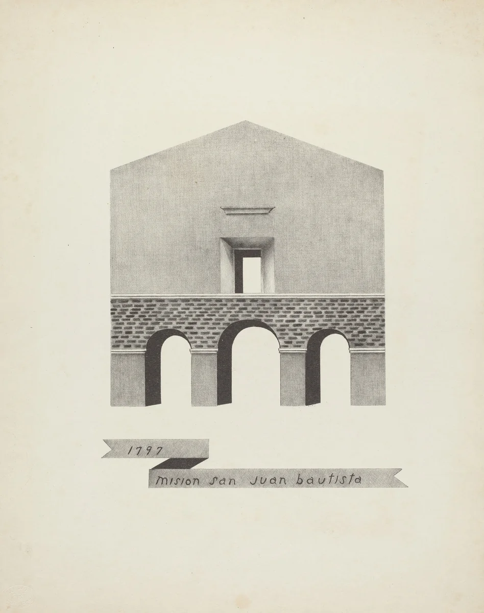 Mision San Juan Bautista by James Jones, index of american design, 1935-1942