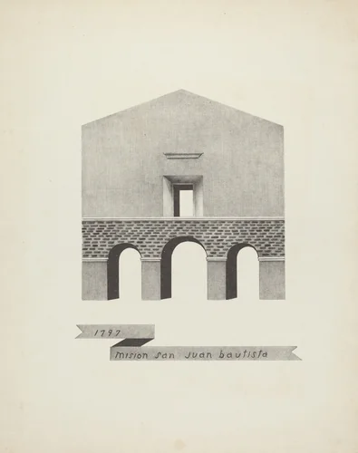 Mision San Juan Bautista by James Jones, index of american design, 1935-1942