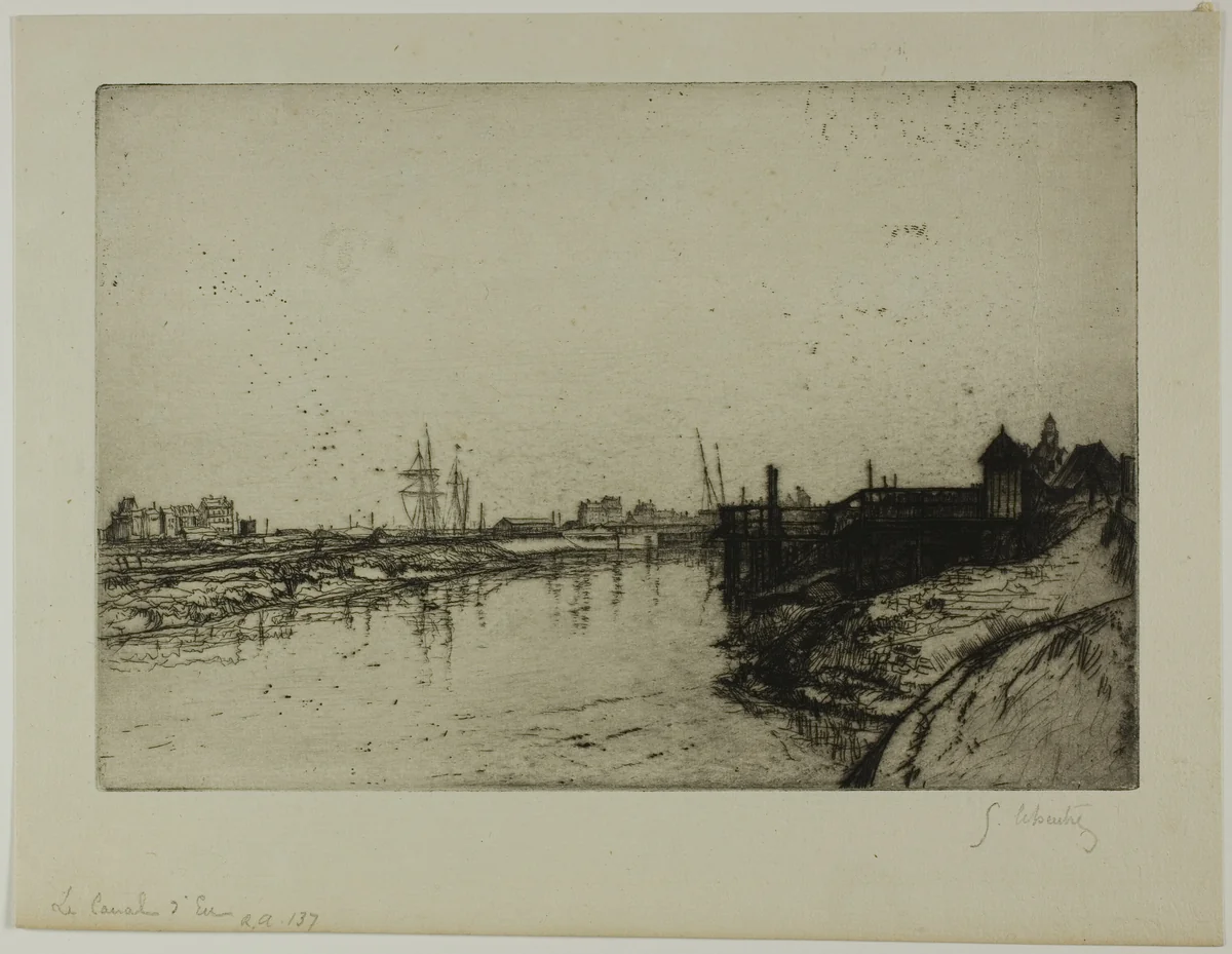 The Canal d'Eu (near Tréport) by Gustave Leheutre, print, 1898