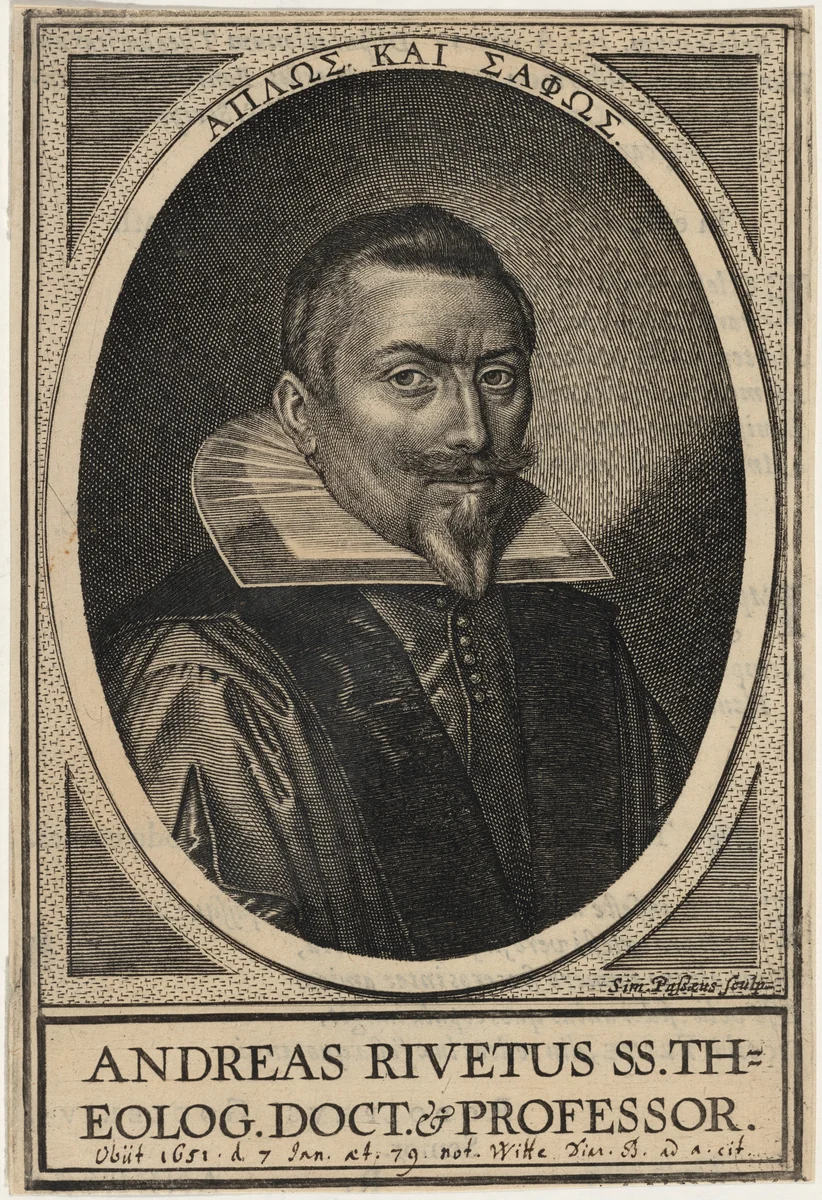 Andreas Rivetus by Simon van de Passe, print, 1595-1647