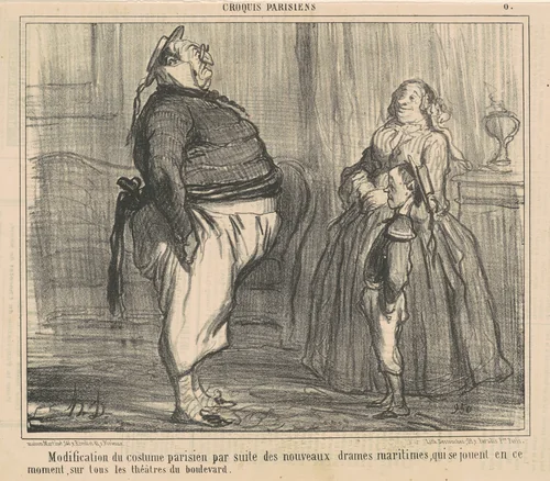 Modification du costume parisien ... by Honoré Daumier, print, 1856