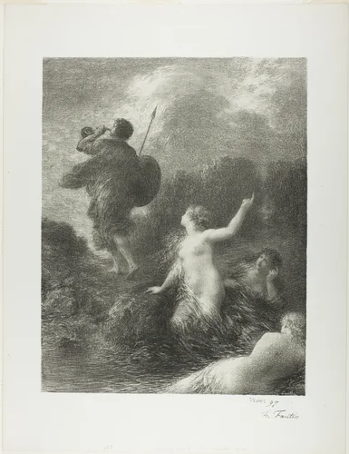 Twilight of the Gods: Siegfried and the Rhine Maidens by Henri Fantin-Latour, print, 1898