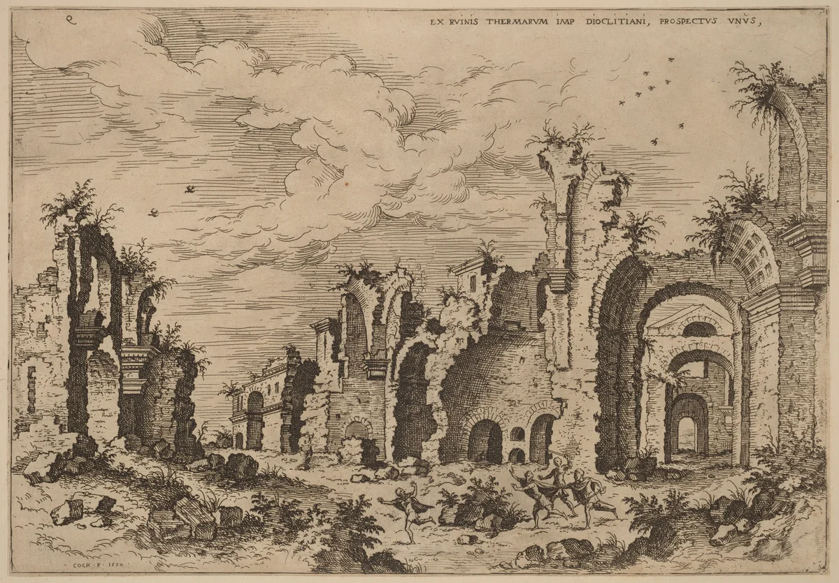 The Baths of Diocletian by Hieronymus Cock, print, 1550
