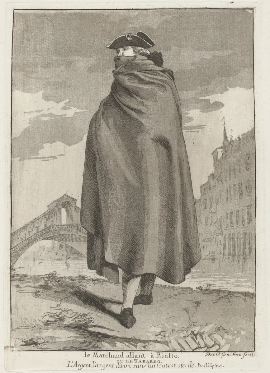 Le Marchand allant à Rialto (The Merchant at the Rialto) by Giovanni David, print, 1775