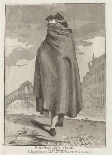 Le Marchand allant à Rialto (The Merchant at the Rialto) by Giovanni David, print, 1775