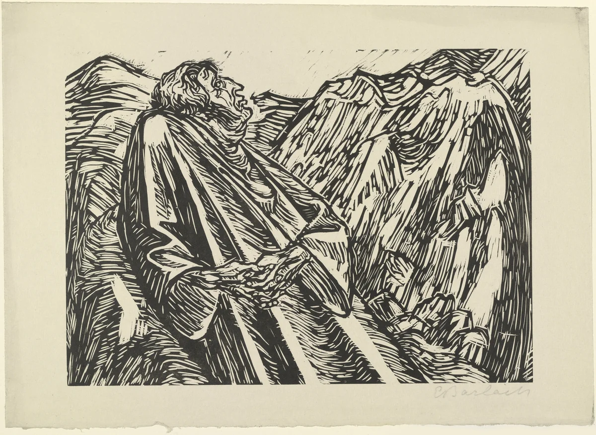 The Rocks (Die Felsen) from The Transformations of God (Die Wandlungen Gottes) by Ernst Barlach, print, 1922