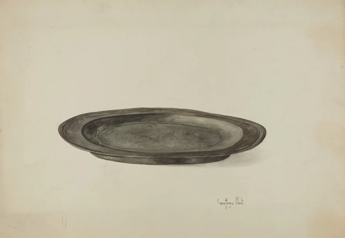 Pewter Plate by Geoffrey Holt, index of american design, 1937