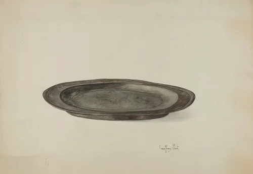 Pewter Plate by Geoffrey Holt, index of american design, 1937