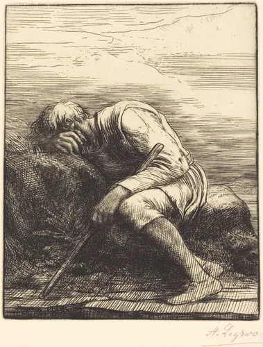 Sinbad the Sailor (Sinbad le marin) by Alphonse Legros, print, 1837-1911