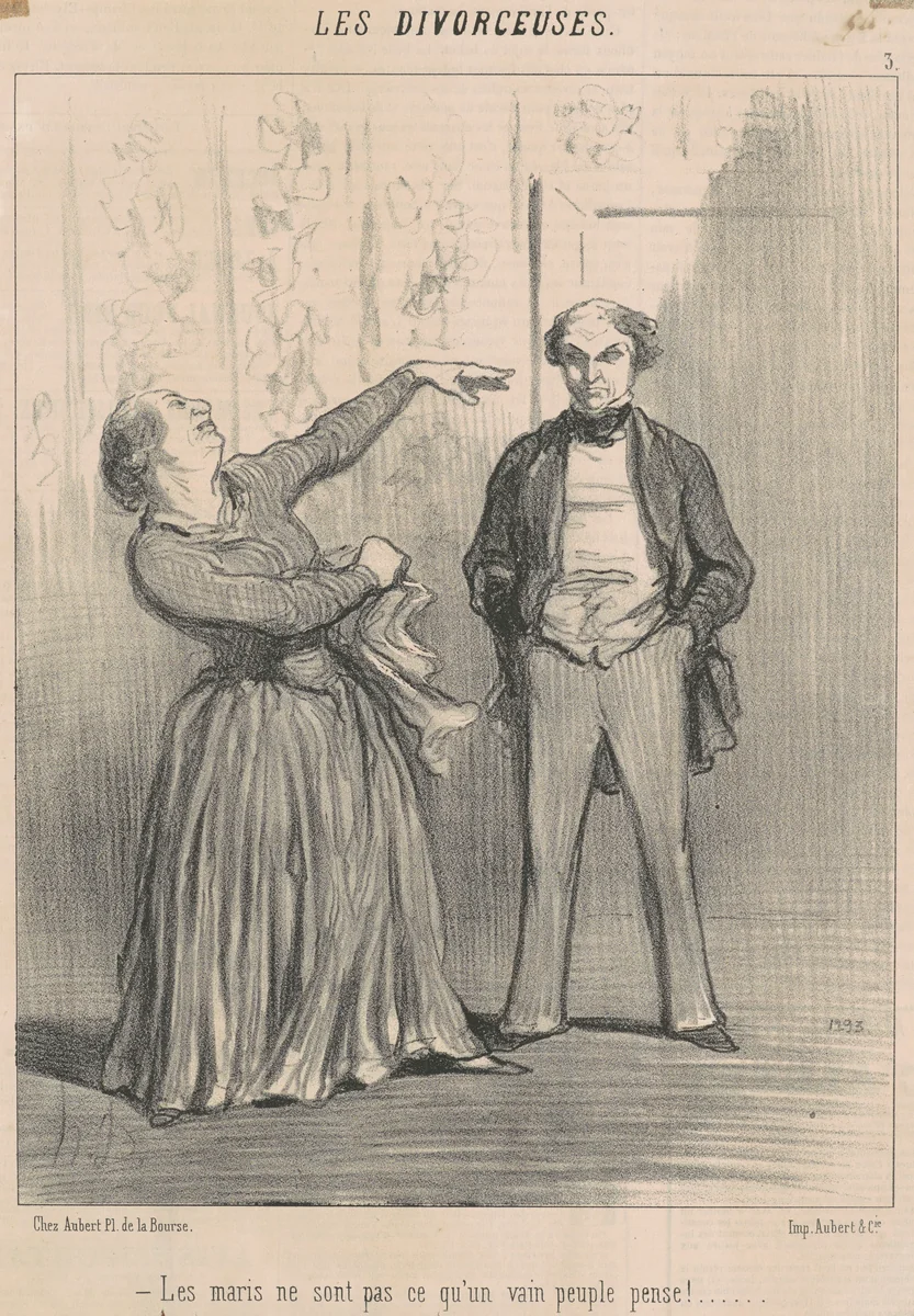 Les maris ne sont pas ce qu'un vain peuple pense! by Honoré Daumier, print, 1848