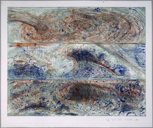 The Wave - From the Sea - After Leonardo by Pat Steir, print, 1985