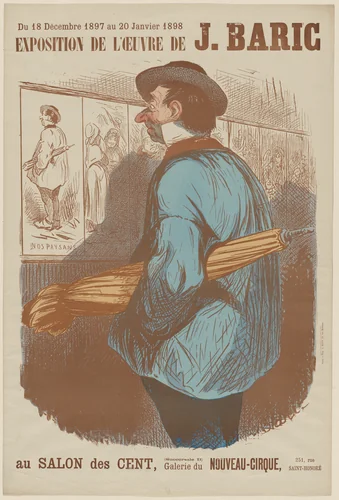 Poster for an exhibition of works by J. Baric at Salon des Cent by Jules-Jean-Antoine Baric, design, 1897