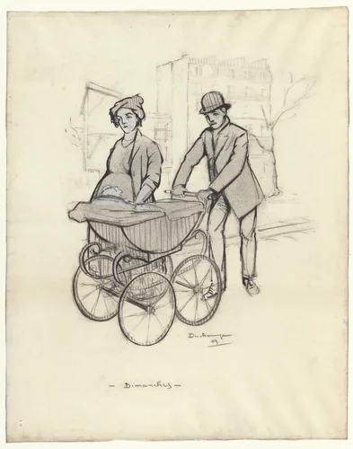 Sundays by Marcel Duchamp, drawing, 1909