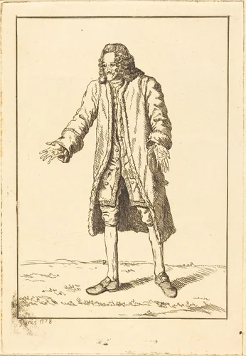 Voltaire by Jean Huber, print, 1778
