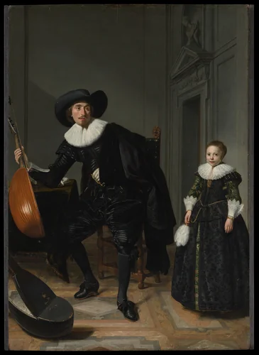 A Musician and His Daughter by Thomas de Keyser, painting, 1629