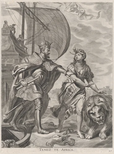 Plate 23: Emperor Charles V, campaign in Africa; from Guillielmus Becanus's 'Serenissimi Principis Ferdinandi, Hispaniarum Infantis...' by Jacob Neeffs, print, 1636
