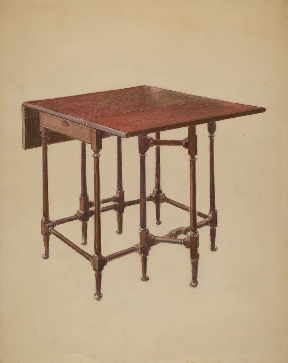 Table (Drop-leaf) by Bernard Gussow, index of american design, 1936