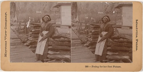 "Posing for Her First Picture" by Keystone View Company, photograph, 1885-1899