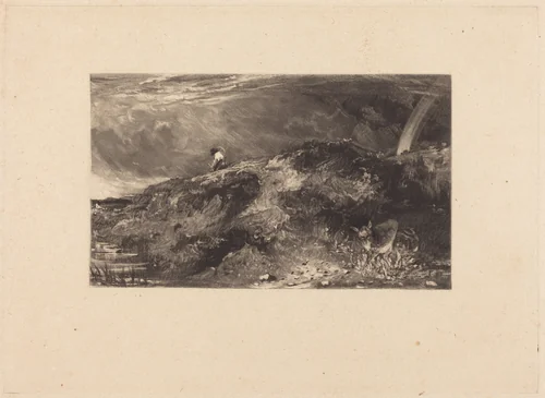 Hampstead Heath, with St. Paul's in the Distance (Vignette) by David Lucas; John Constable, print, 1830