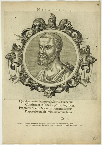 Portrait of Nicander by Unknown Artist, print, 1574