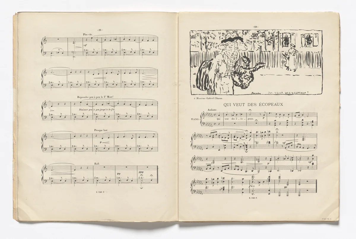 Who Wants Scoops (Arcachon. Qui veut écopeaux!) (headpiece, page 19) from Petites scènes familières by Pierre Bonnard, illustrated book, 1893