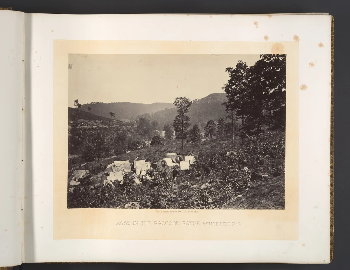 Pass in the Raccoon Range, Whiteside No. 2 by George N. Barnard, photograph, 1860-1869