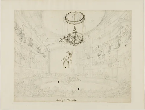 Study for Astley's Theatre (recto); Study for Crystal Chadeliers in Astley's Amphiteatre (verso) by Augustus Charles Pugin
Thomas Rowlandson, drawing, 1807-1808