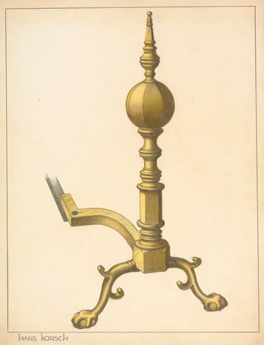 Andiron (one of pair) by Hans Korsch, index of american design, 1937