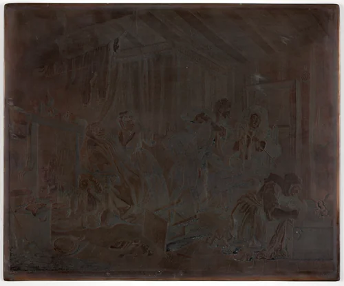 Plate five, from A Harlot's Progress by William Hogarth, print, 1732