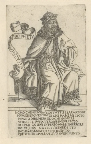 The Prophet Malachi, from "Prophets and Sibyls" by anonymous, print, 1480-1490