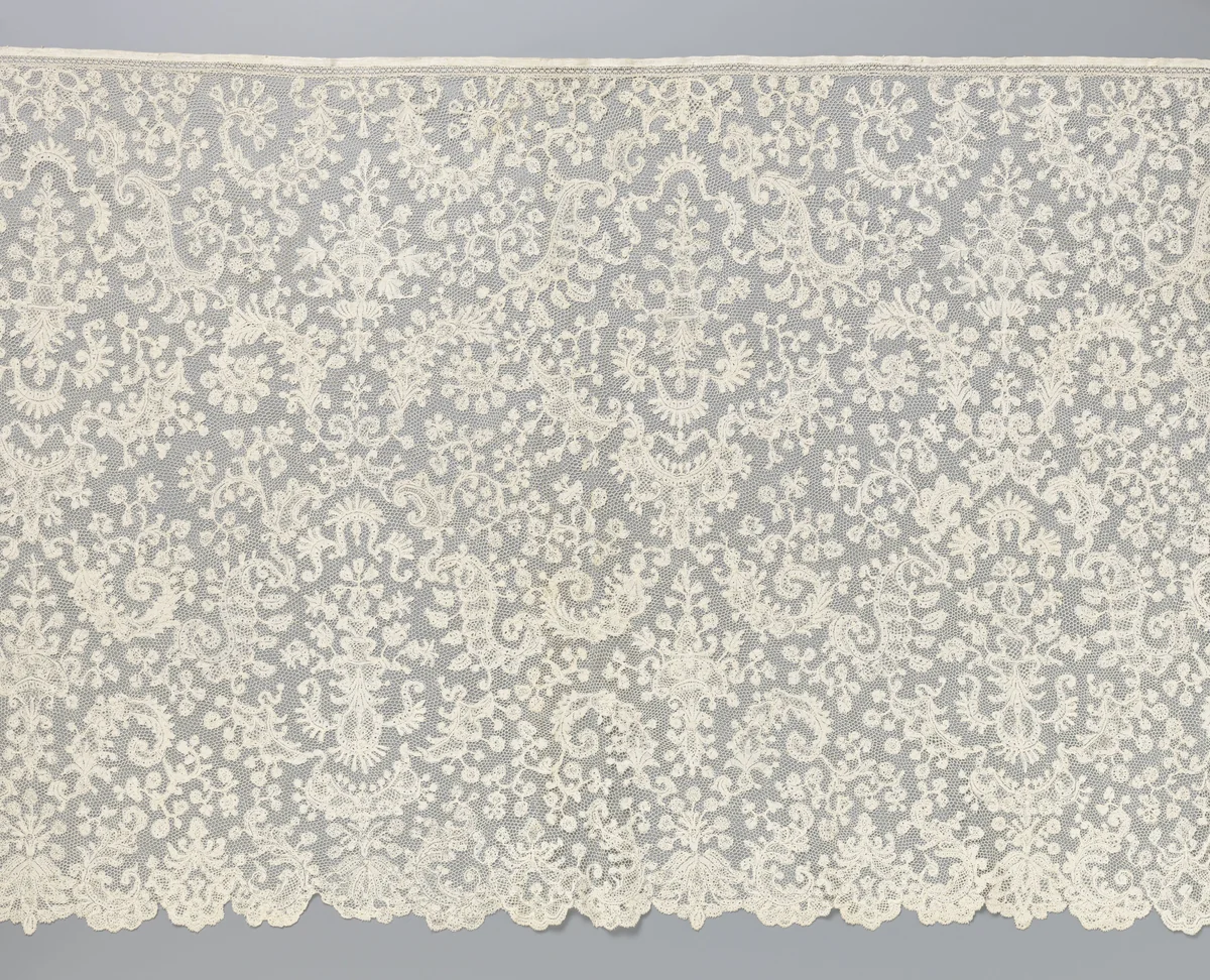 Albestrook van kloskant met kandelaber-motieven by anonymous, book, 1690-1699