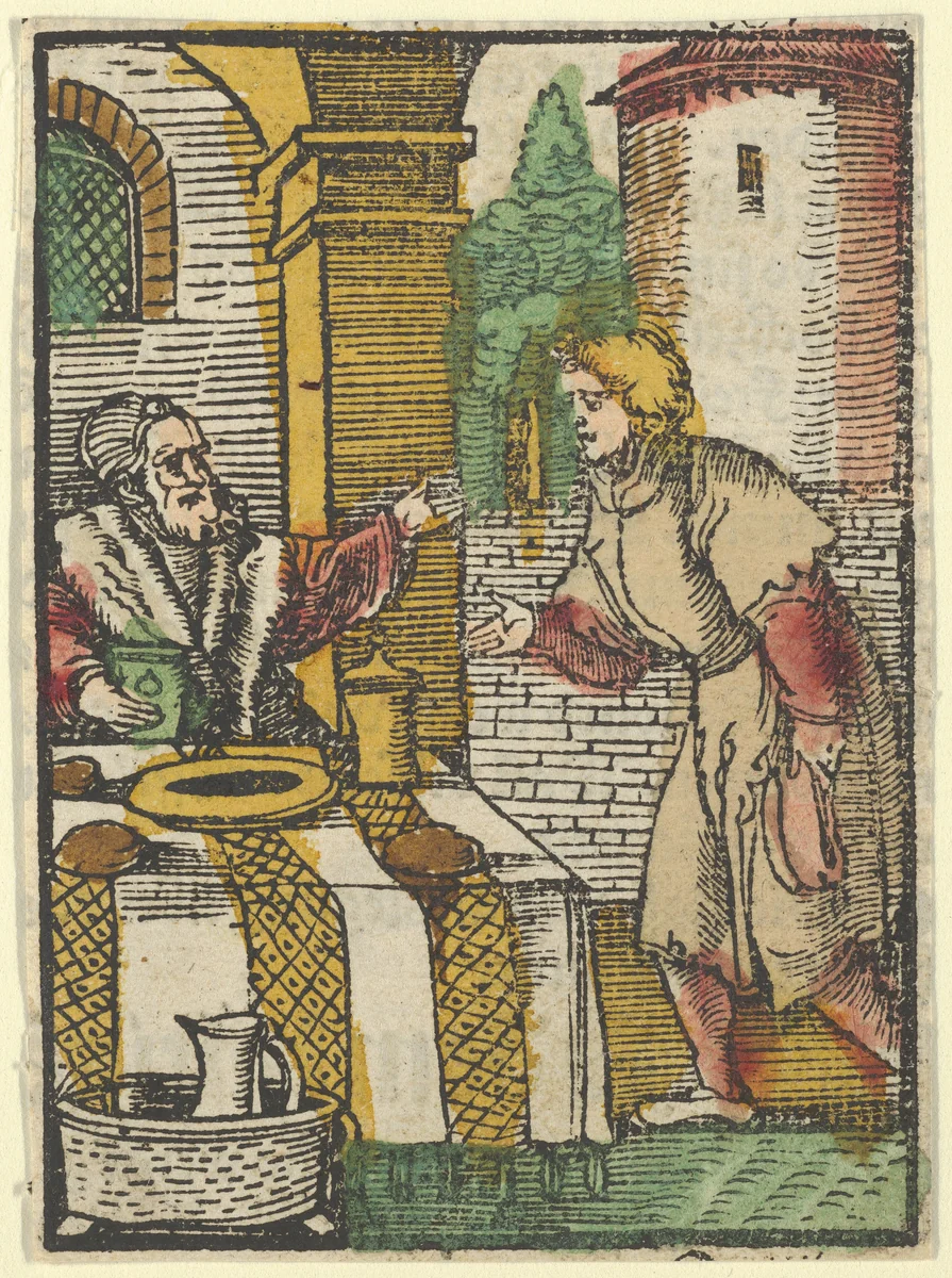 The Parable of the Banquet without Guests, from Das Plenarium by Hans Schäufelein, print, 1517