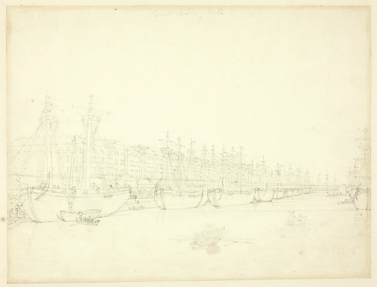 Study for West India Docks, from Microcosm of London by Augustus Charles Pugin
Thomas Rowlandson, drawing, 1807-1809