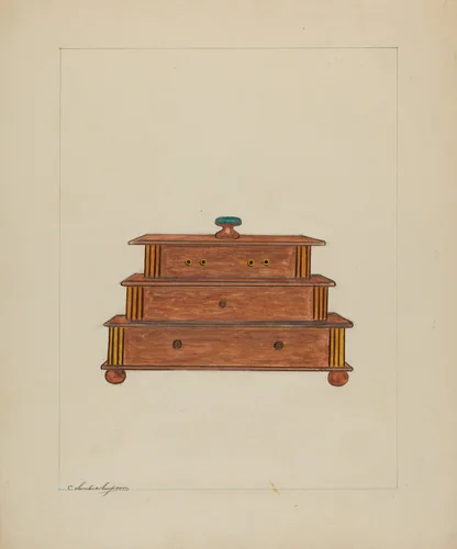 Sewing Box by Columbus Simpson, index of american design, 1937