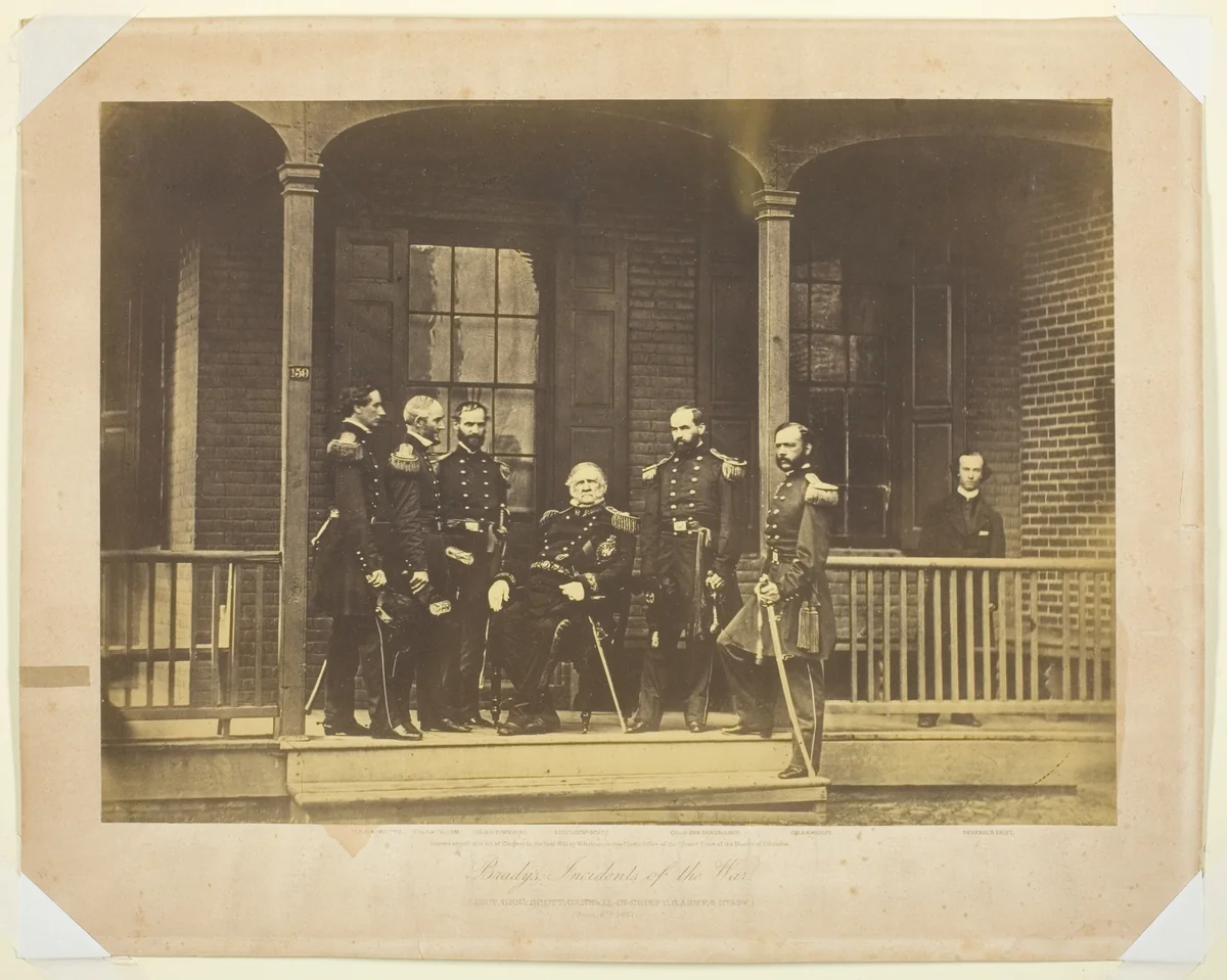 Lieutenant General Scott, General-in-Chief, U.S. Army and Staff by Mathew B. Brady, photograph, 1861