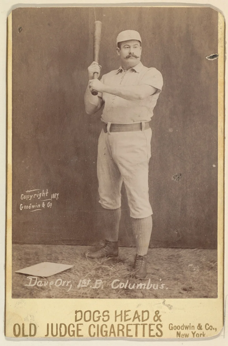 Dave Orr, 1st Base, Columbus, from the series Old Judge Cigarettes by Goodwin & Company, photograph, 1888