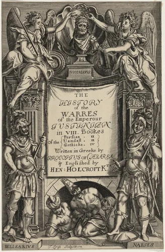 Title Page to History of the Warres of the Emperour Justinian by Thomas Cross, print, 1653
