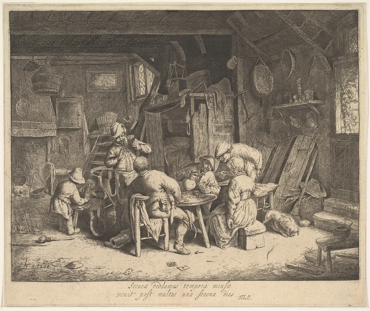 The Taste by Adriaen van Ostade, print, 1610-1685