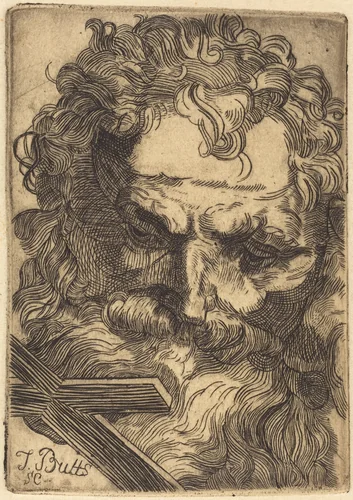 Head of Saint John the Baptist by Thomas Butts, Jr., print, 1728-1866