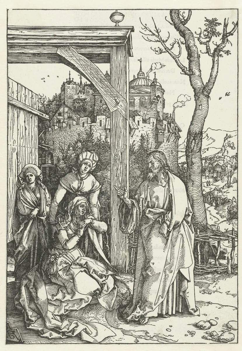 Christus neemt afscheid van Maria by Unknown, print, 1502-1506