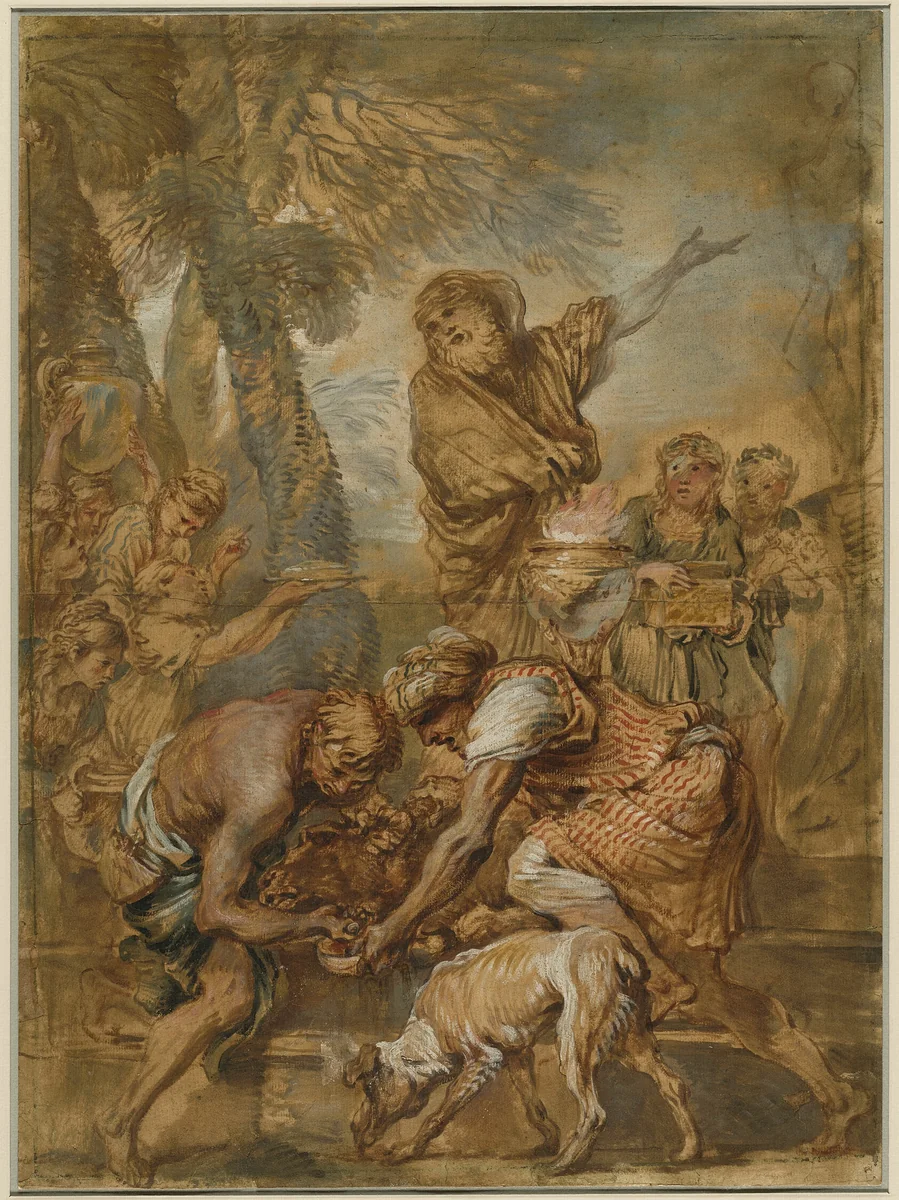 A Pagan Sacrifice by Giovanni Benedetto Castiglione, painting, 1645-1650