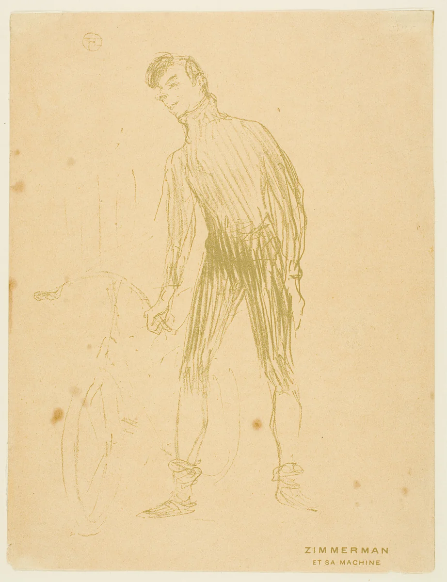 Zimmerman and His Machine by Henri de Toulouse-Lautrec, print, 1895